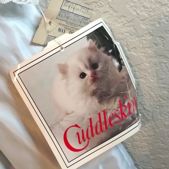 Vintage NEW Barbizon Cuddleskin Darlene Baby Blue Satin Lace Ruffled Night-Gown - Picture 3 of 13